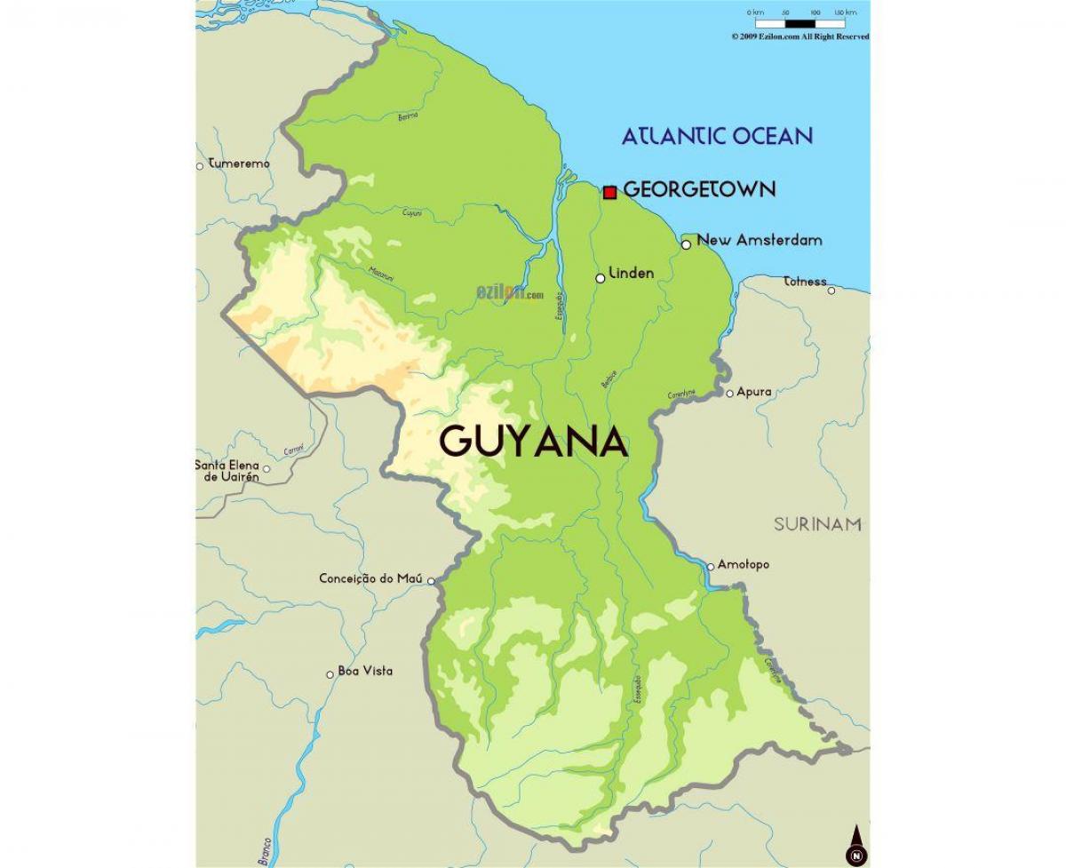газрын зураг Гайана