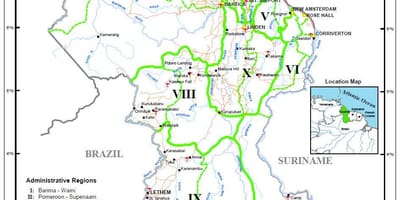 Зураг Гайана харагдаж байгаа бүс