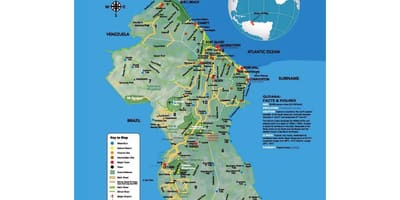 Газрын зураг газрын зураг харагдаж байгаа талаар amerindians ирсэн Гайана