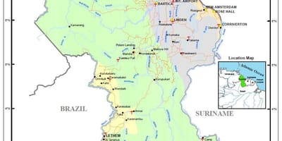 Зураг Гайана харагдаж байгаа 4 байгалийн бүс
